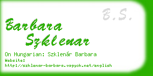 barbara szklenar business card