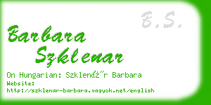 barbara szklenar business card